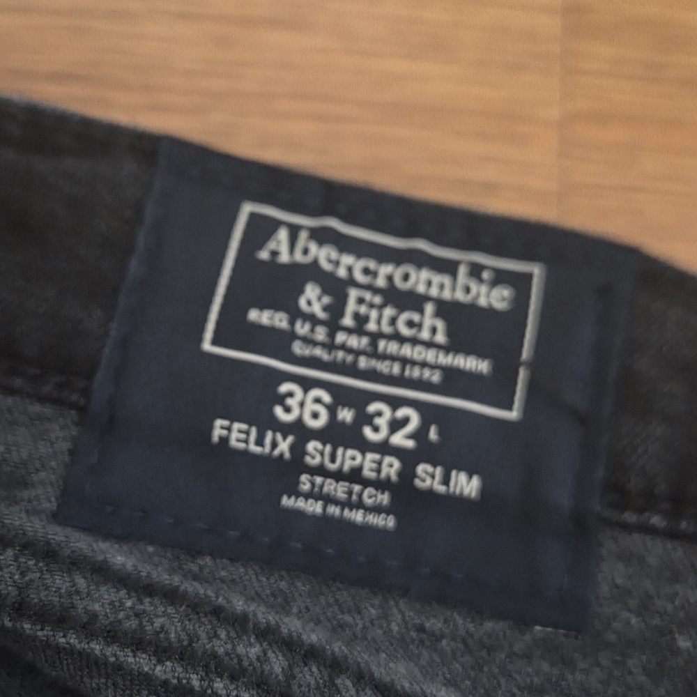 Abercrombie & Fitch Jeans Men's 36x32 Black Felix Super Slim Stretch Denim Pants - Picture 15 of 15